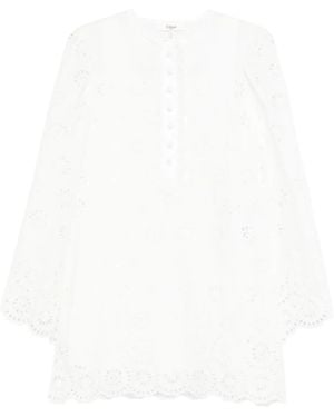 Chloé Cotton Voile Mini Dress - White