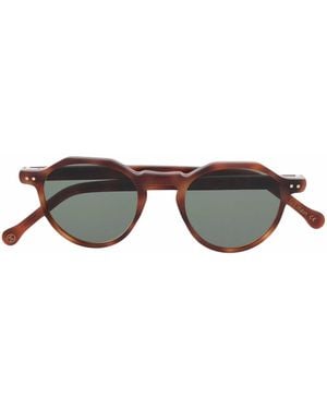 Lesca Icon Round-Frame Sunglasses - Brown