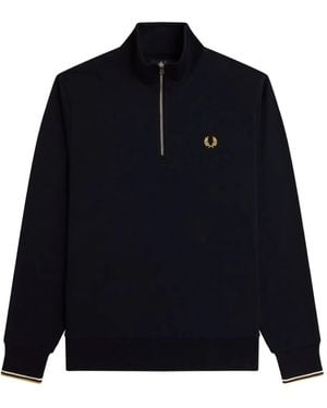 Fred Perry ハーフジップ スウェットシャツ - ブルー