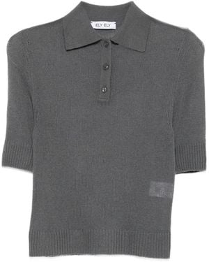 ELY ELY Short-Sleeve Polo Top - Grey