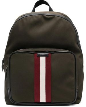 Bally Stripe-Detail Backpack - Black
