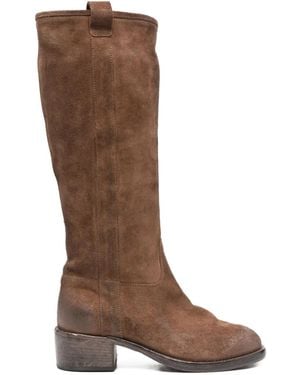 Moma Leather Knee-High Boots - Brown