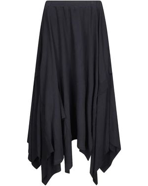 Yohji Yamamoto Draped Asymmetric Maxi Skirt - Blue