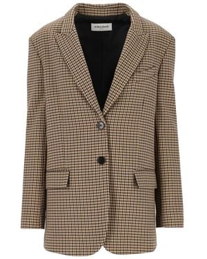 Al Duca d'Aosta Micro-Check Oversized Blazer - Brown