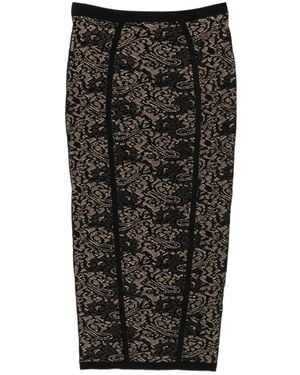 Elisabetta Franchi Knitted Midi Skirt - Black