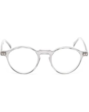 Lesca Icon Brille Mit Rundem Gestell - Weiß