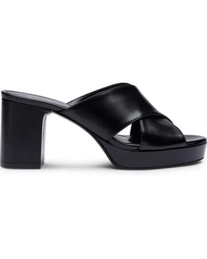 Stuart Weitzman Dayna Crossover-Straps Platform Sandals - Black