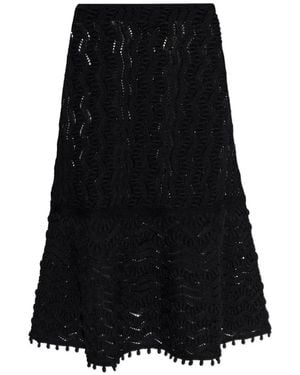 Jil Sander Crochet Midi Skirt - Black
