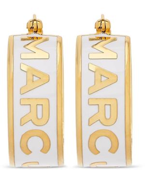 Marc Jacobs Orecchini A Cerchio The Button Smaltati Con Logo - Metallizzato