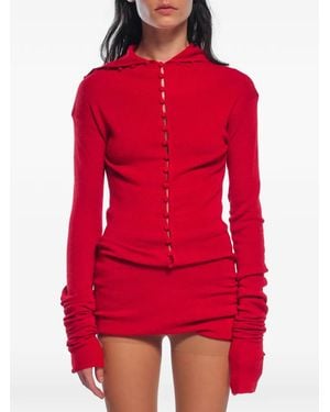 ROT The Not So Sartre Button-Up Sweater - Red