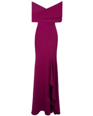 Gemy Maalouf Draped Off-The-Shoulder Maxi Dress - Purple