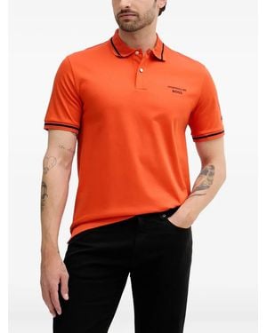 BOSS X Porsche Paris Poloshirt mit geripptem Kragen - Orange