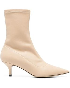 P.A.R.O.S.H. Pointed-Toe Ankle Boots - Natural