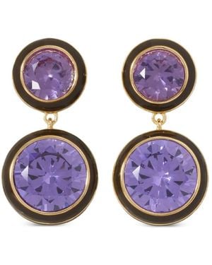 Roxanne Assoulin Cubic Double-Drop Earrings - Purple