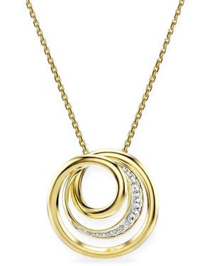 Swarovski Hyperbola Circle-Pendant Necklace - Metallic