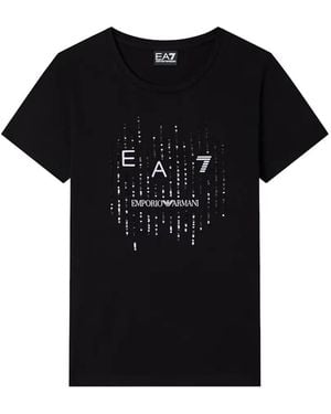 EA7 Sequin-Embellished T-Shirt - Black
