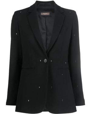 Peserico Crystal-Embellished Single-Breasted Blazer - Black