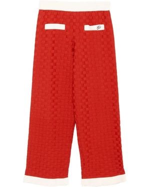 KARL LAGERFELD Contrast Knit Trousers - Red