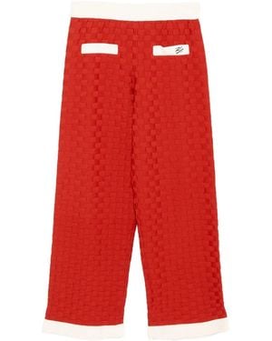 Karl Lagerfeld Contrast Knit Pants - Red