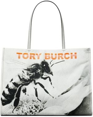 Tory Burch Ella Bee Motif Tote Bag - White