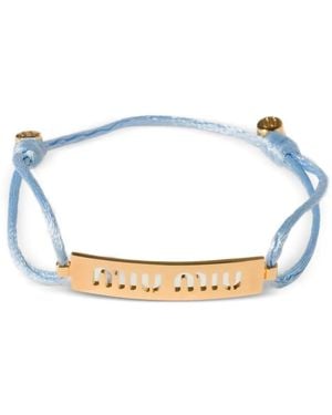 Miu Miu メタル＆コード ブレスレット - ホワイト