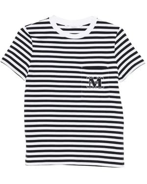 Max Mara Striped Patch Pocket T-Shirt - Blue