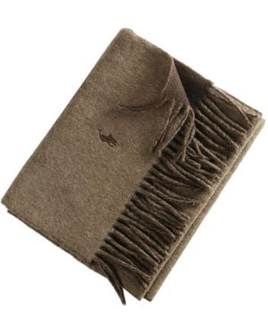 Polo Ralph Lauren Embroidered-Logo Scarf - Grey