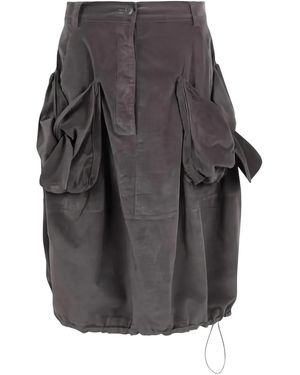 Rundholz Black Label Geraffter Rock mit Taschen - Grau