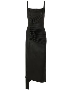 Rabanne Ruched Midi Dress - Black