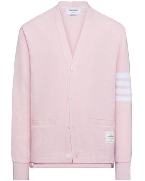 Thom Browne Strukturierter Piqué-Cardigan - Pink