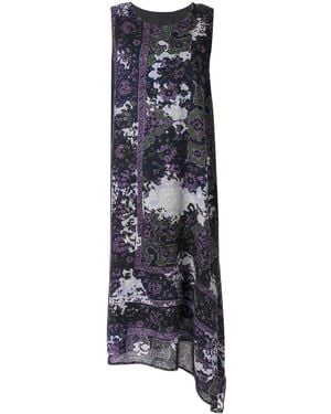 Y's Yohji Yamamoto Sleeveless Printed Shift Dress - Purple
