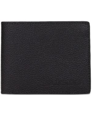 Testoni Cartera Plegable Granulada - Negro