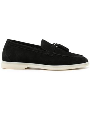 SCAROSSO Leandra Suede Loafers - Black