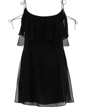 Saint Laurent Ruffle-Detail Dress - Black