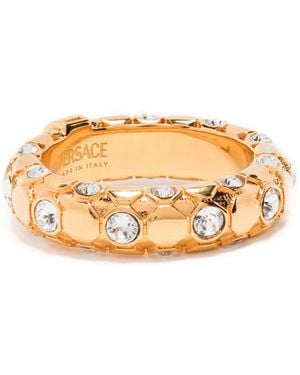 Versace Embellished Ring - Metallic
