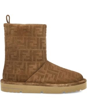 Fendi Wattierte Stiefel mit FF - Braun