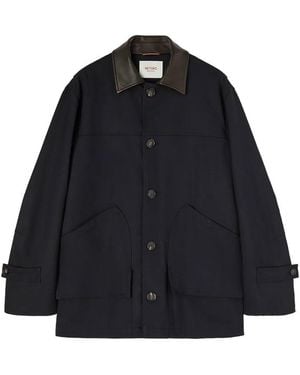 RETORI Leather-Collar Field Jacket - Black