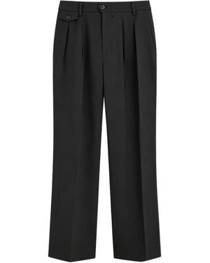 Rainmaker Pleated Wide-Leg Trousers - Black