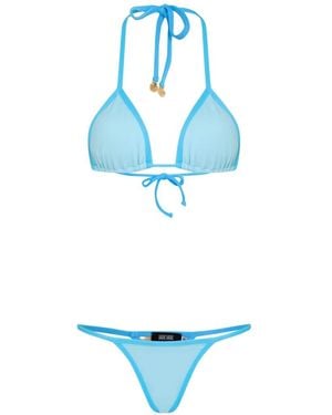 Amir Slama X Jade Picon Triangle-Design Trim Bikini - Blue