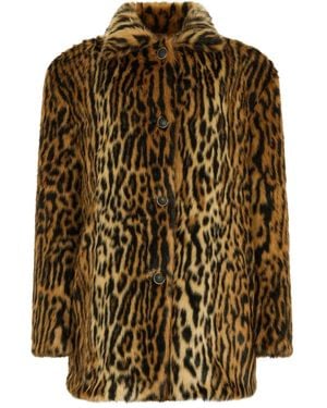 Roberto Cavalli Leopard-Print Button Coat - Brown