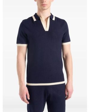 Manière De Voir Lambert Contrast-Detail Knit T-Shirt - Blue
