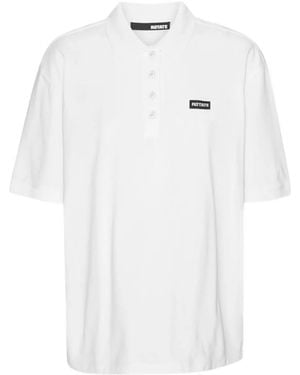 ROTATE BIRGER CHRISTENSEN Logo-Plaque Cotton Polo Top - White