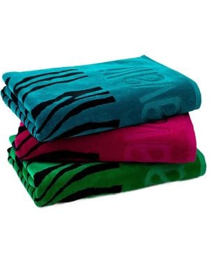 Roberto Cavalli Zebra Print 2000 Beach Towel - Green