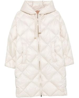 Max Mara Trefe Hooded Quilted Water-Repellent Coat - White