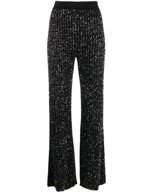 Missoni スパンコールトリム リブニットパンツ - ブラック