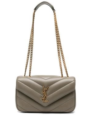 Saint Laurent Small Loulou Quilted-Leather Shoulder Bag - Natural