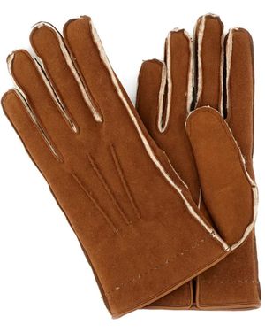 Mario Portolano Guantes Con Detalle De Costuras - Marrón