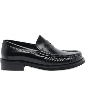 Poeve Penny-Leather Loafers - Black