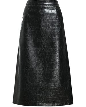 Essentiel Antwerp Kind Crinkled-Effect Midi Skirt - Black