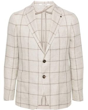 Tagliatore Check-Pattern Blazer - Natural